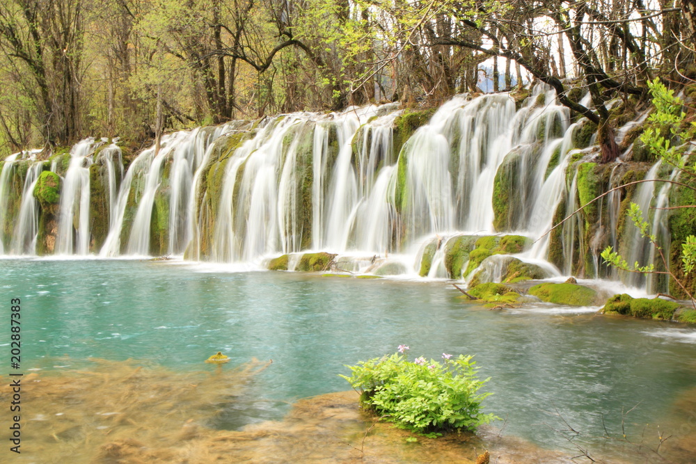 Waterfall in Jiuzhaigou National Park in China