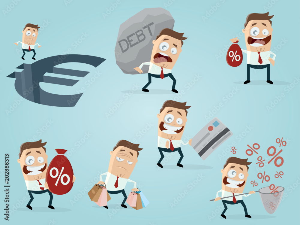 collection of a businessman in different situations collection of a businessman in different situations
