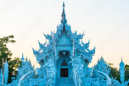 Rong Khun temple in Chiang Rai province photo