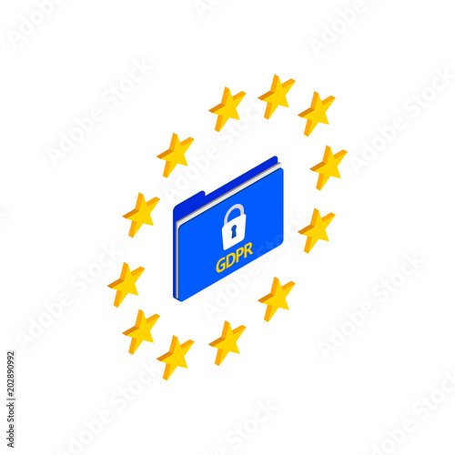 General data protection relation vector isometric illustration. GDPR
