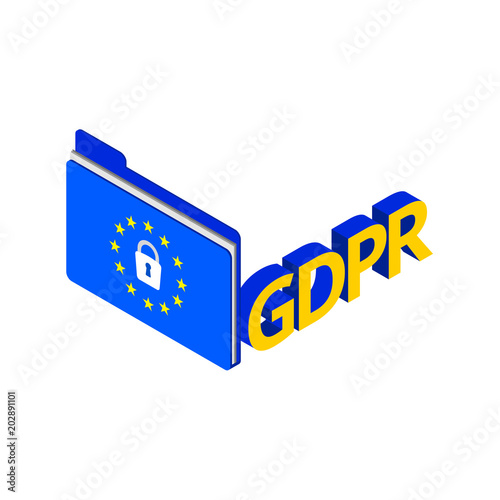 General data protection relation vector isometric illustration. GDPR