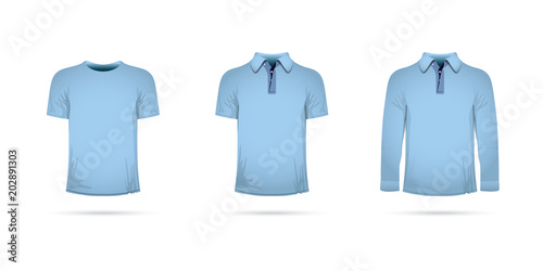a set of blue t-shirts