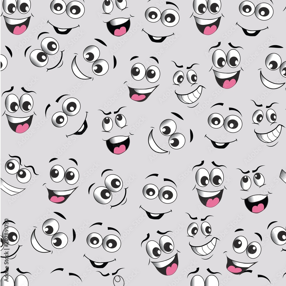 face expression seamless pattern. vector illustration