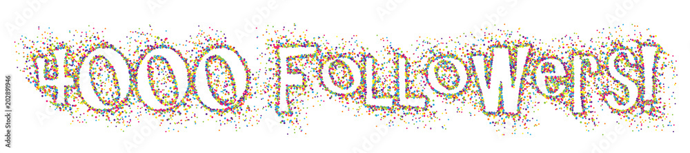 Obraz premium 4,000 FOLLOWERS colourful dots banner