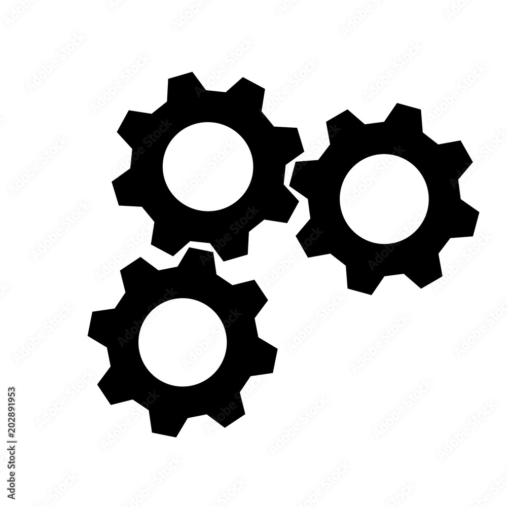 Simple 3 Gear Icon for Business Graphic by SARIVART · Creative Fabrica
