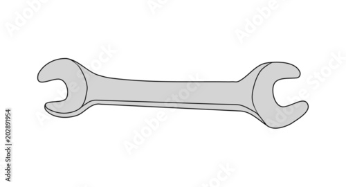 Wrench vector illustration grey over white background isolated clean