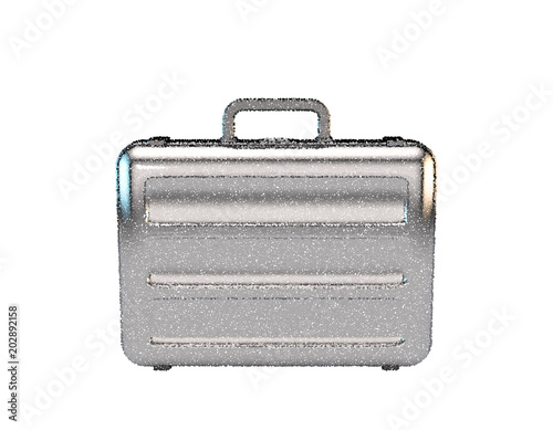 Metallic suitcase. Isolated...
