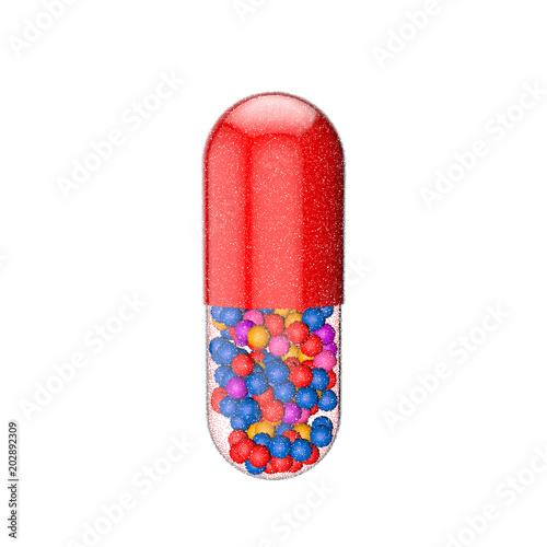 Capsule pill. Isolated on w...