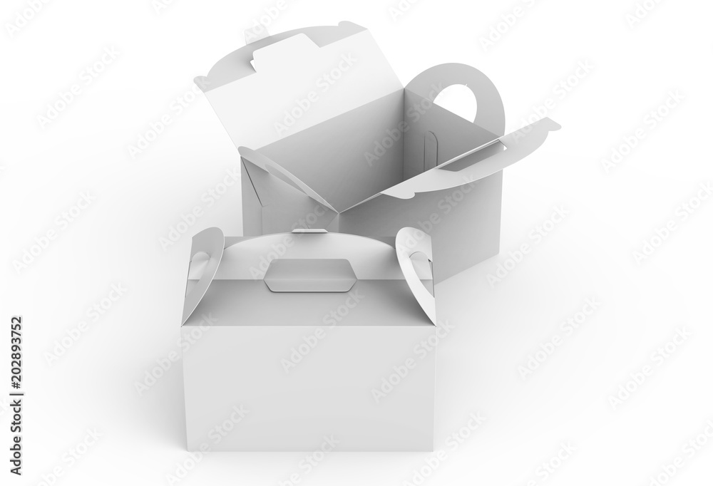 Blank paper box with handle Blank paper box with handle