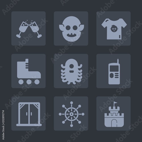 Premium set of fill icons. Such as vintage, white, nautical, modern, helm, leisure, sport, science, alien, cell, kid, space, boy, bar, home, wheel, fiction, extraterrestrial, humanoid, baby, ufo, toy