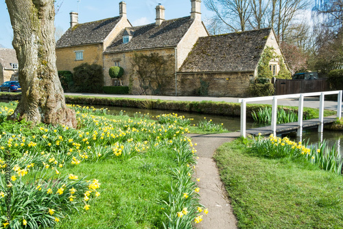 Lower Slaughter, Slaughter on the Wold, Cotswolds, Gloucestershire, near Stow on the Wold, England photo