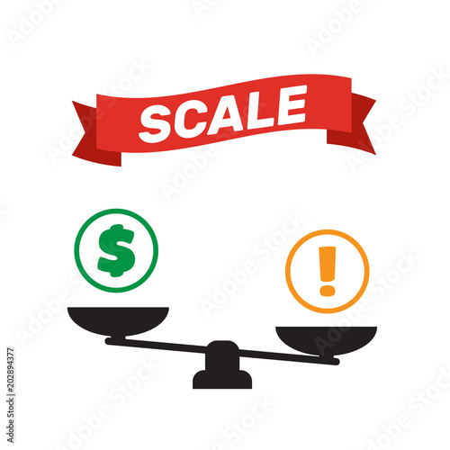 Scale icon vector. Scale vector sign isolated. Balance scale sign