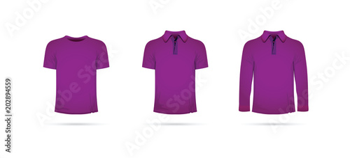 a set of purple t-shirts