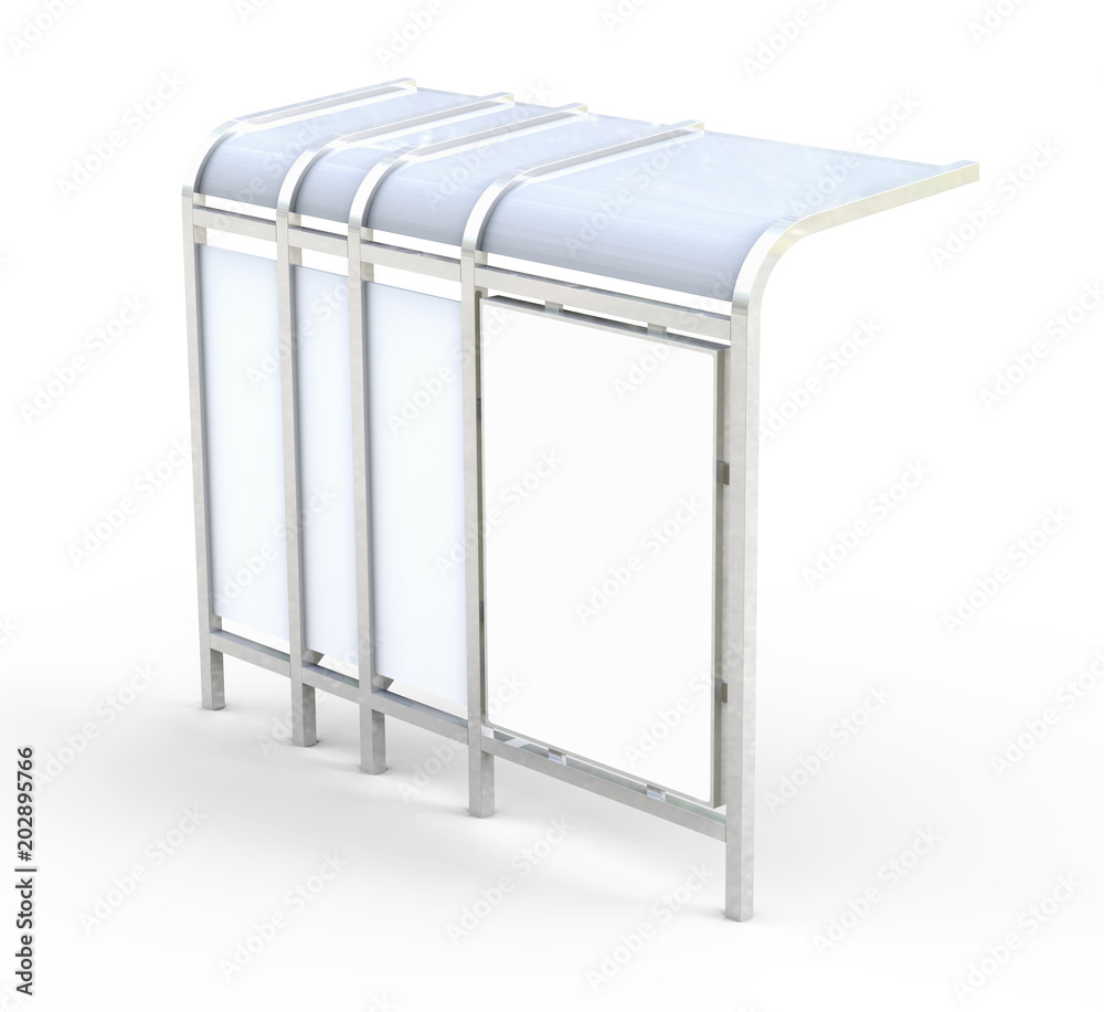 3D render bus shelter 3D render bus shelter