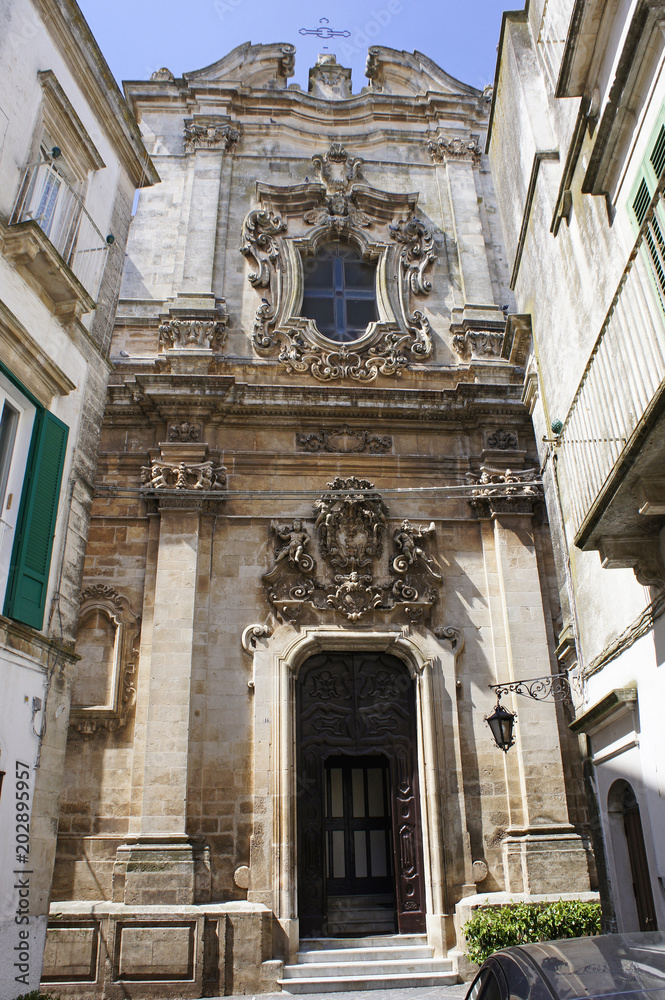 Italy, Apulia, portal of the church San Domenico in the city Martina Franca