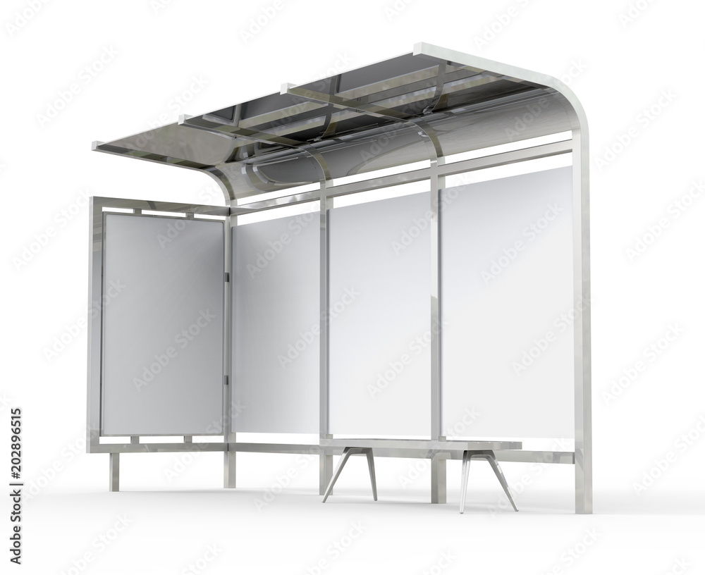 3D render bus shelter 3D render bus shelter