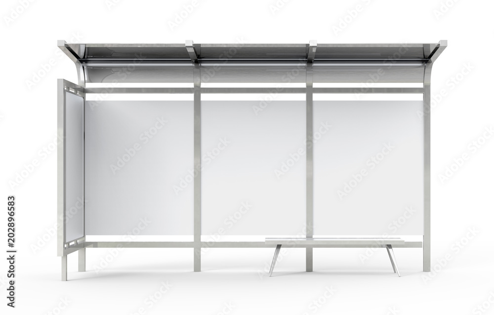 3D render bus shelter