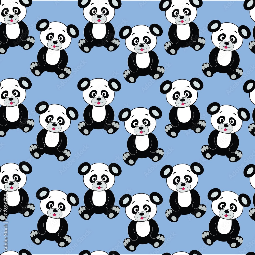 seamless panda  pattern. vector illustration