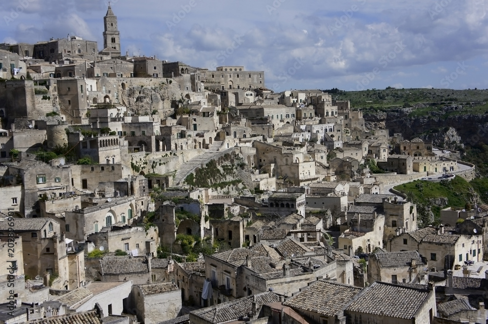 Italy, Basilicata, the ancient city of Matera, called Sassi, which consists partly of cave houses, Unesco