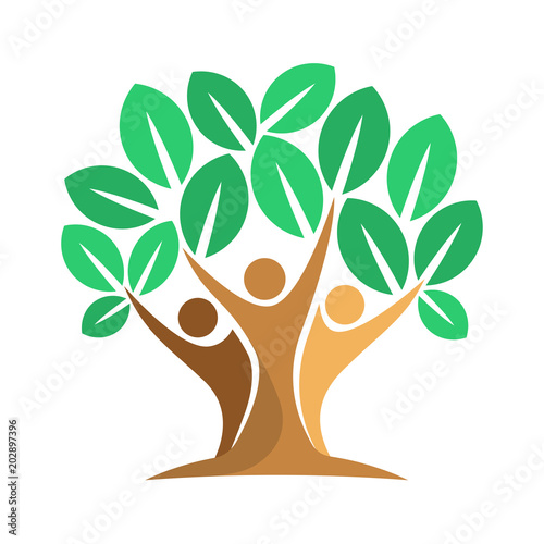 vector icon illustration with the concept of people tree