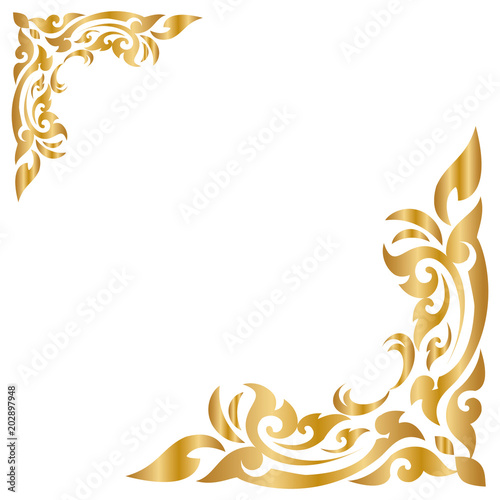 Line Thai Golden, The Arts of Thai, line pattern background, graphic thai, Vector illustration 