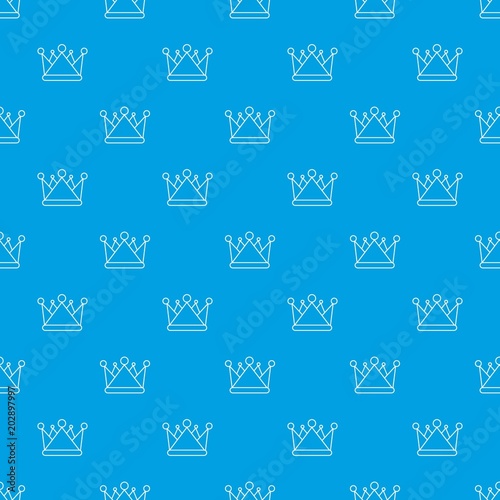 Kievan rus crown pattern vector seamless blue repeat for any use