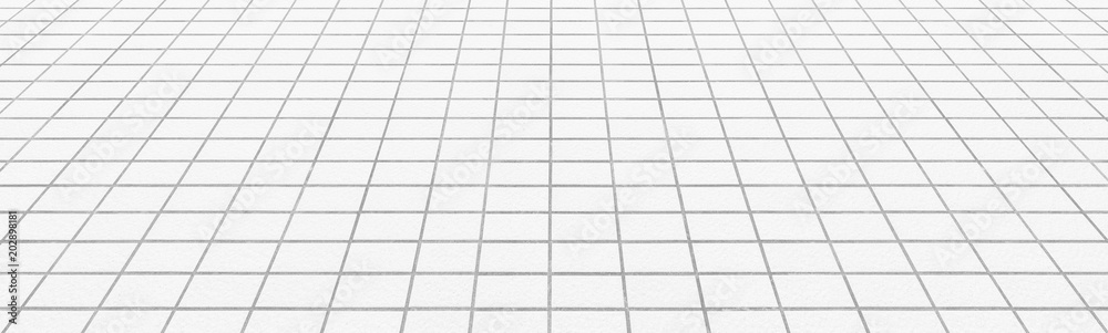 Panorama of Interior white tile floor background Panorama of Interior white tile floor background