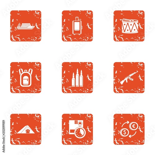 Business undertaking icons set. Grunge set of 9 business undertaking vector icons for web isolated on white background