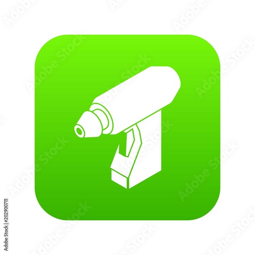 Manual welding torch icon green vector isolated on white background photo