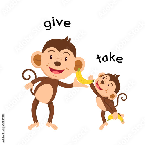Opposite give and take vector illustration