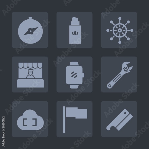 Premium set of fill icons. Such as map, cosmetic, fashion, aroma, marine, smart, product, market, wheel, spanner, sea, helm, meat, axe, south, rudder, technology, grocery, tool, ship, flag, hammer