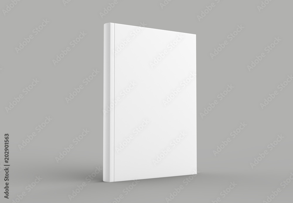 Hard cover book mock up isolated on soft gray background. 3D illustrating. Hard cover book mock up isolated on soft gray background. 3D illustrating.