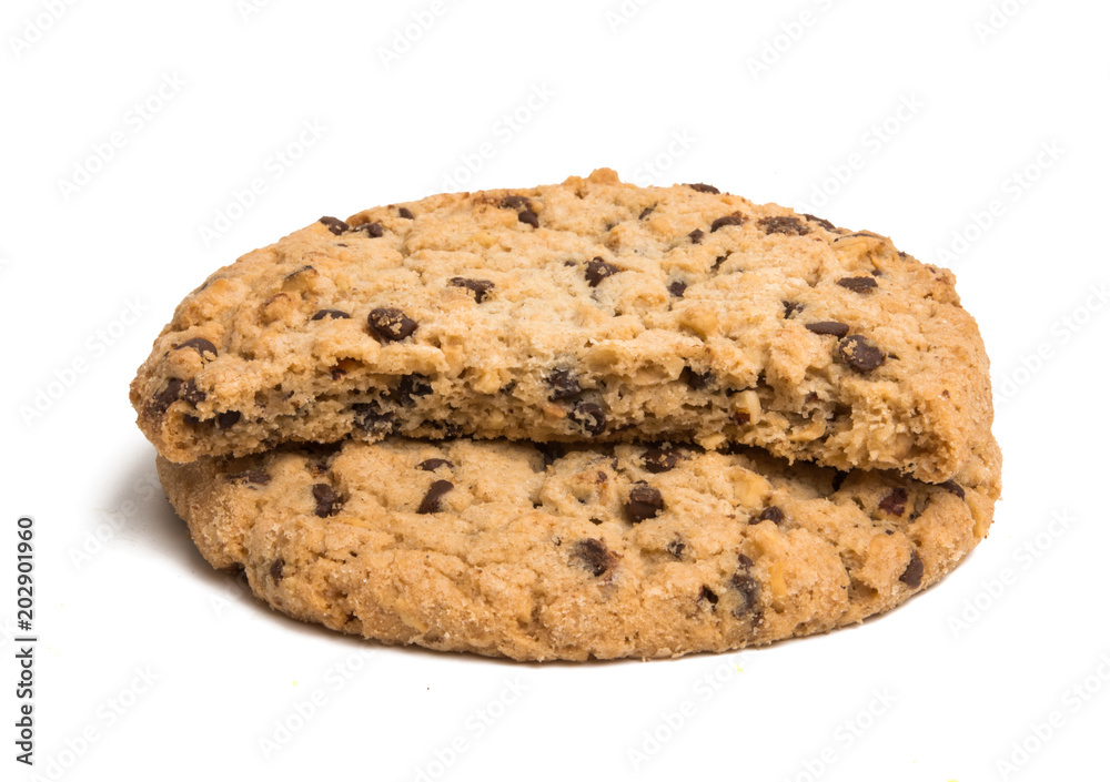 biscuits with chocolate drops isolated biscuits with chocolate drops isolated