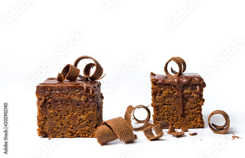Chocolate cake isolated 