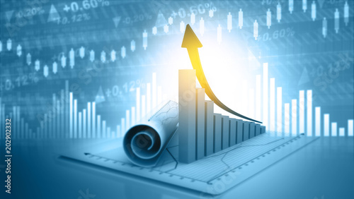 3d illustration of economic growth background