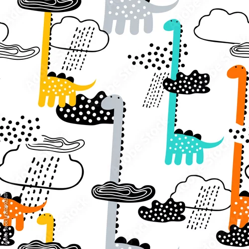 Tapety z dinozaurami, chmurami i deszczem