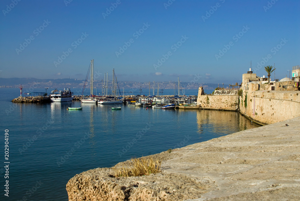 Ancient fort and harbor, Akko, Israel