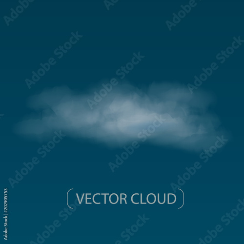 Realistic and high detailed vector cloud on blue background.