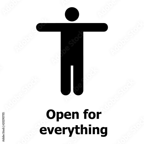 Open for everything icon. Simple illustration of open for everything vector icon for web