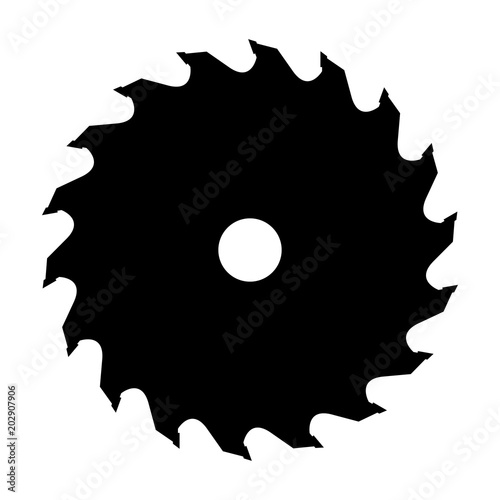 Silhouette of saw blade