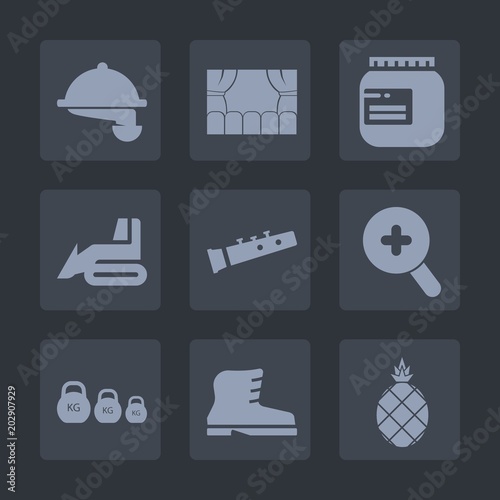 Premium set of fill icons. Such as dish, movie, machinery, waitress, fruit, woman, waiter, construction, leather, fresh, art, fashion, work, theater, machine, tropical, food, heavy, cafe, people, zoom