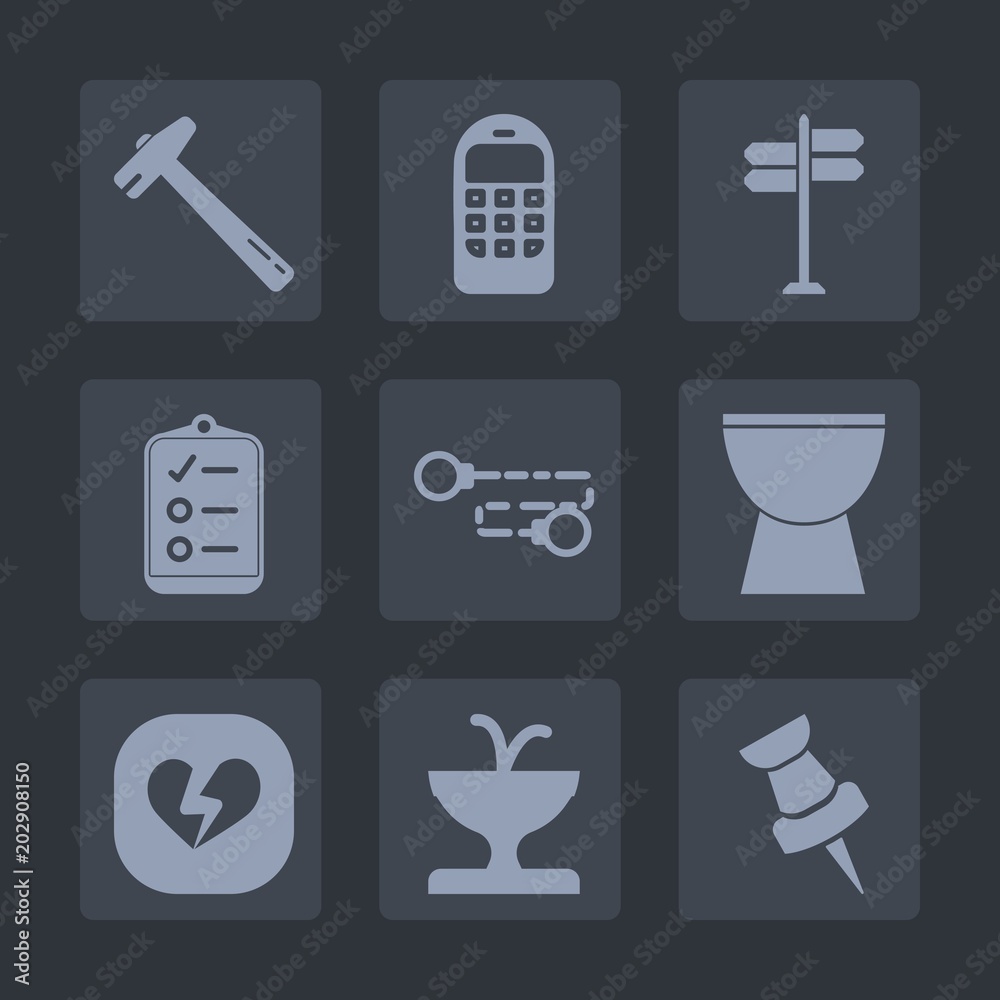 Premium set of fill icons. Such as broken, direction, travel, communication, work, construction, hammer, map, sign, old, document, call, spanner, percussion, arrow, equipment, music, checklist, art