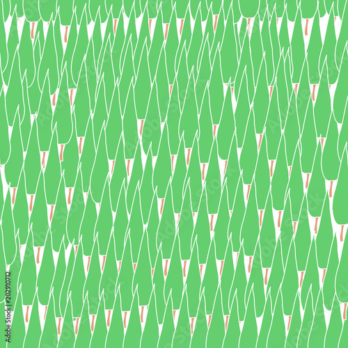 Seamless pattern with repeating green trees. Vector illustration