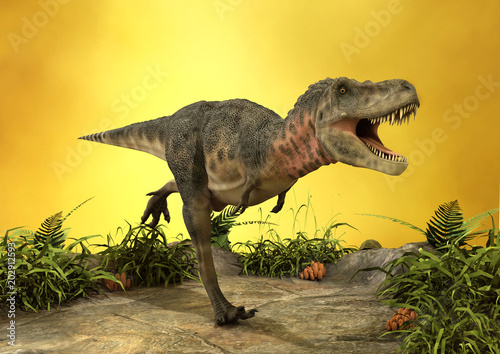 3D Rendering Dinosaur Tarbosaurus