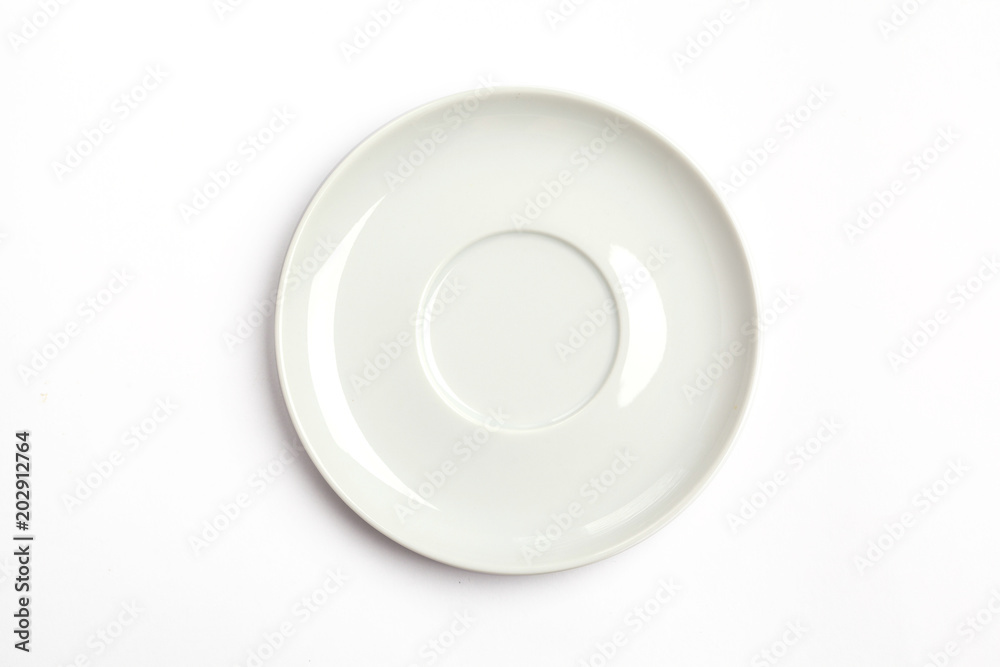 White saucer (plate) isolated on white background, top view. White saucer (plate) isolated on white background, top view.