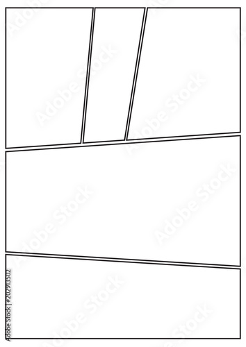 manga storyboard layout template for rapidly create the comic book style. A4 design of paper ratio is fit for print out.