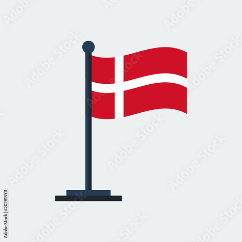 Flag Of Denmark.Flag Stand. Vector Illustration photo