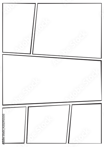 manga storyboard layout template for rapidly create the comic book style. A4 design of paper ratio is fit for print out.