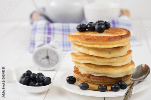 Blueberry pancakes for Breakfast