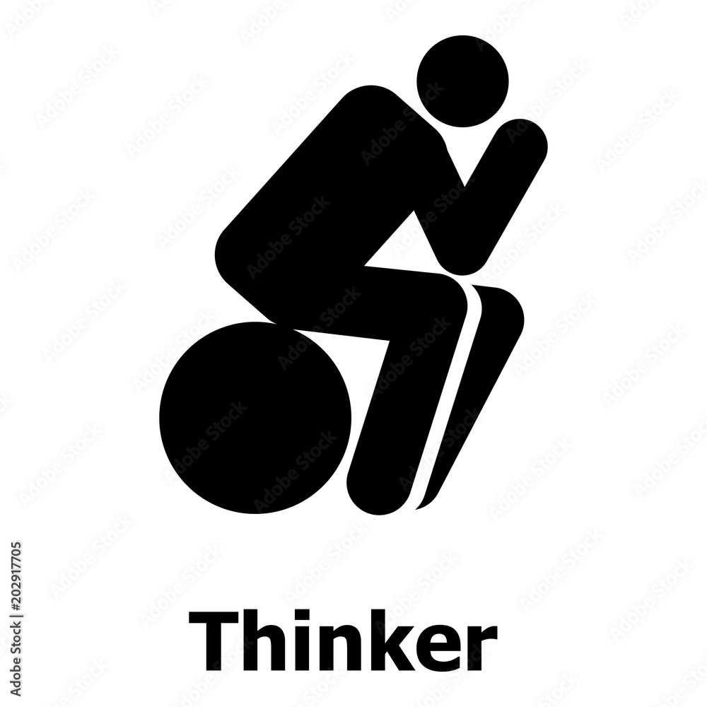 Fotografie Thinker icon. Simple illustration of thinker vector icon for web
